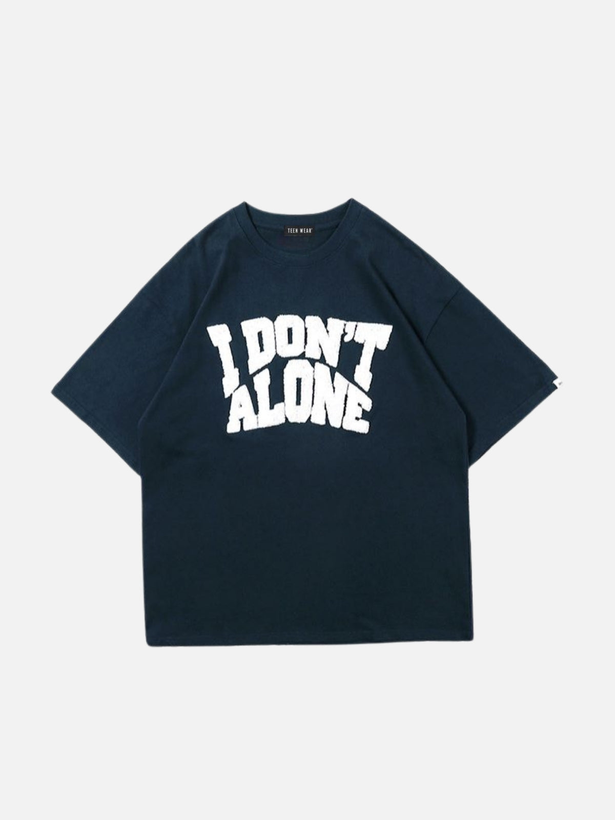 DON ALONE - Oversized Embroidered T-Shirt Blue | Teenwear.eu