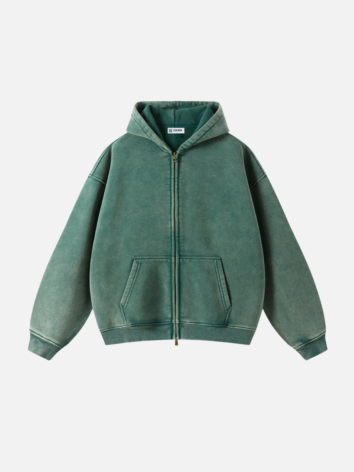 COMFY - Premium Oversized Zip Up Hoodie Green | Teenwear.eu