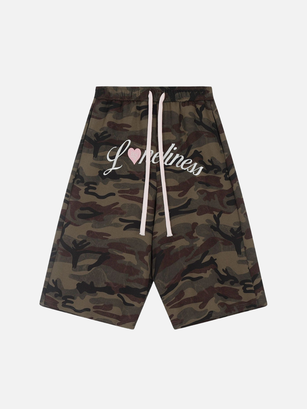 LONELINESS - Baggy Embroidered Jorts Camo | Teenwear.eu