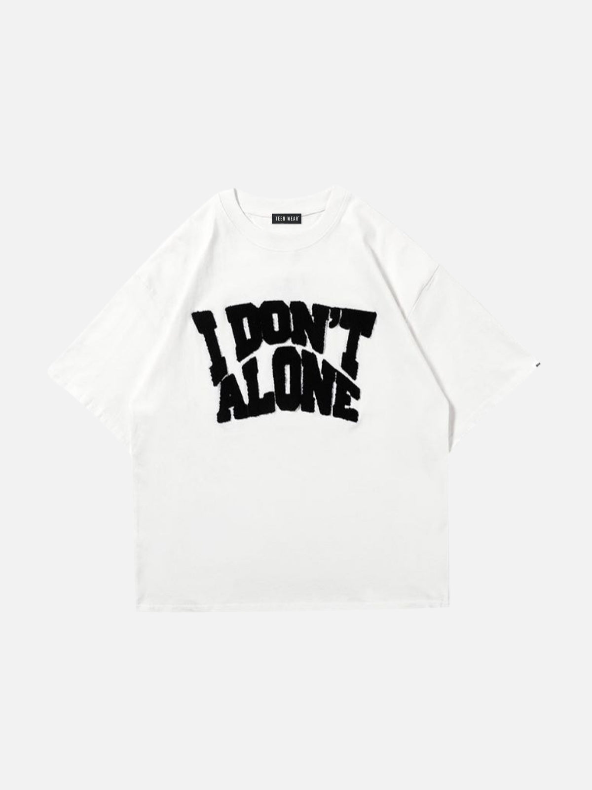 DON ALONE - Oversized Embroidered T-Shirt White | Teenwear.eu