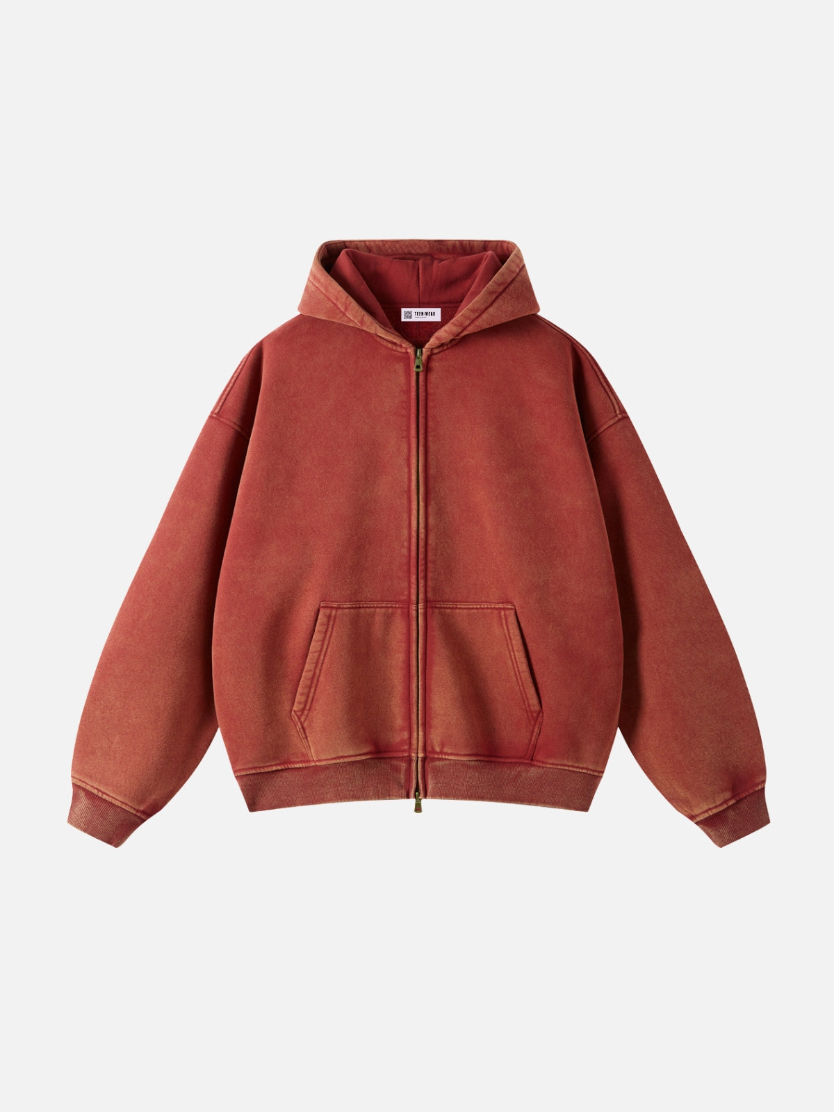 COMFY - Premium Oversized Zip Up Hoodie Red | Teenwear.eu
