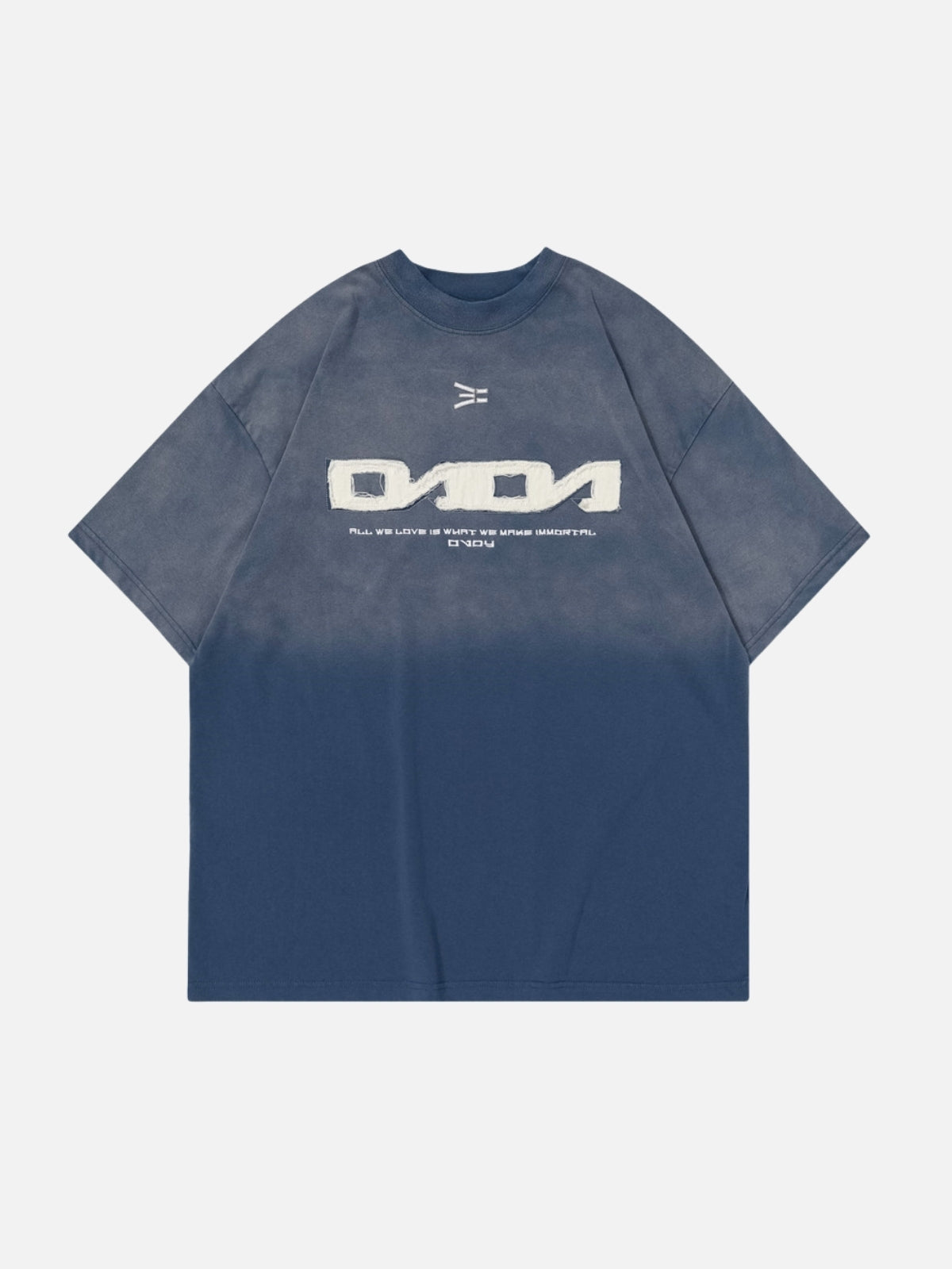 DVDY - Oversized Embroidered T-shirt Blue | Teenwear.eu