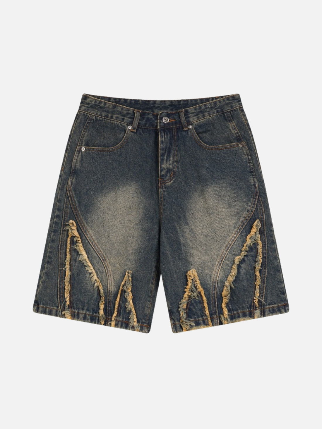 WINGERS - Loose Denim Embroidered Shorts Blue | Teenwear.eu