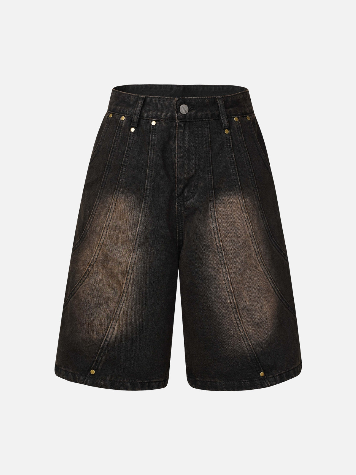 STEEZ - Loose Denim Basic Jorts Brown | Teenwear.eu