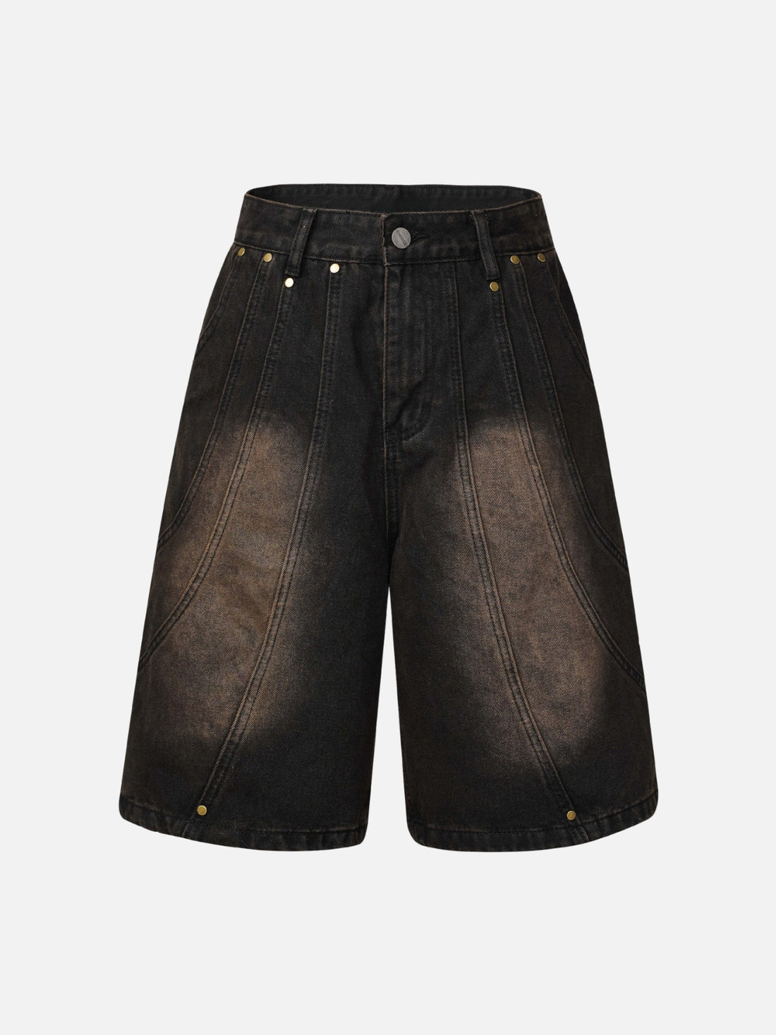 STEEZ - Loose Denim Basic Jorts Brown | Teenwear.eu