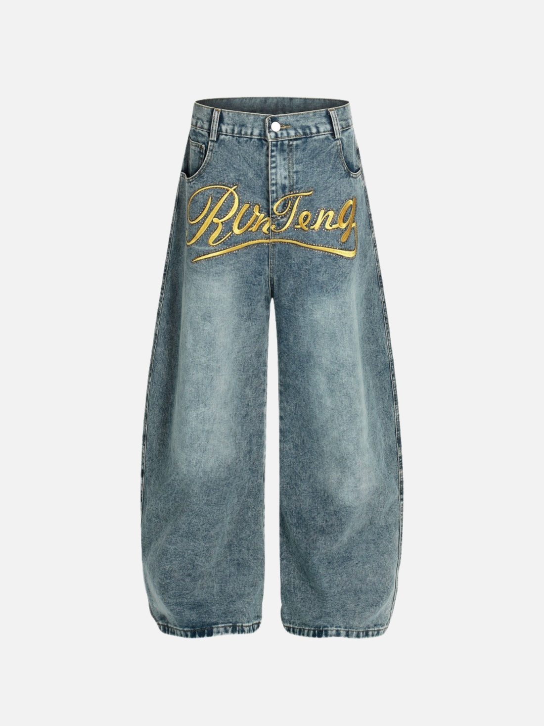 GLO-UP - Baggy Graphic Jeans Blue | Teenwear.eu