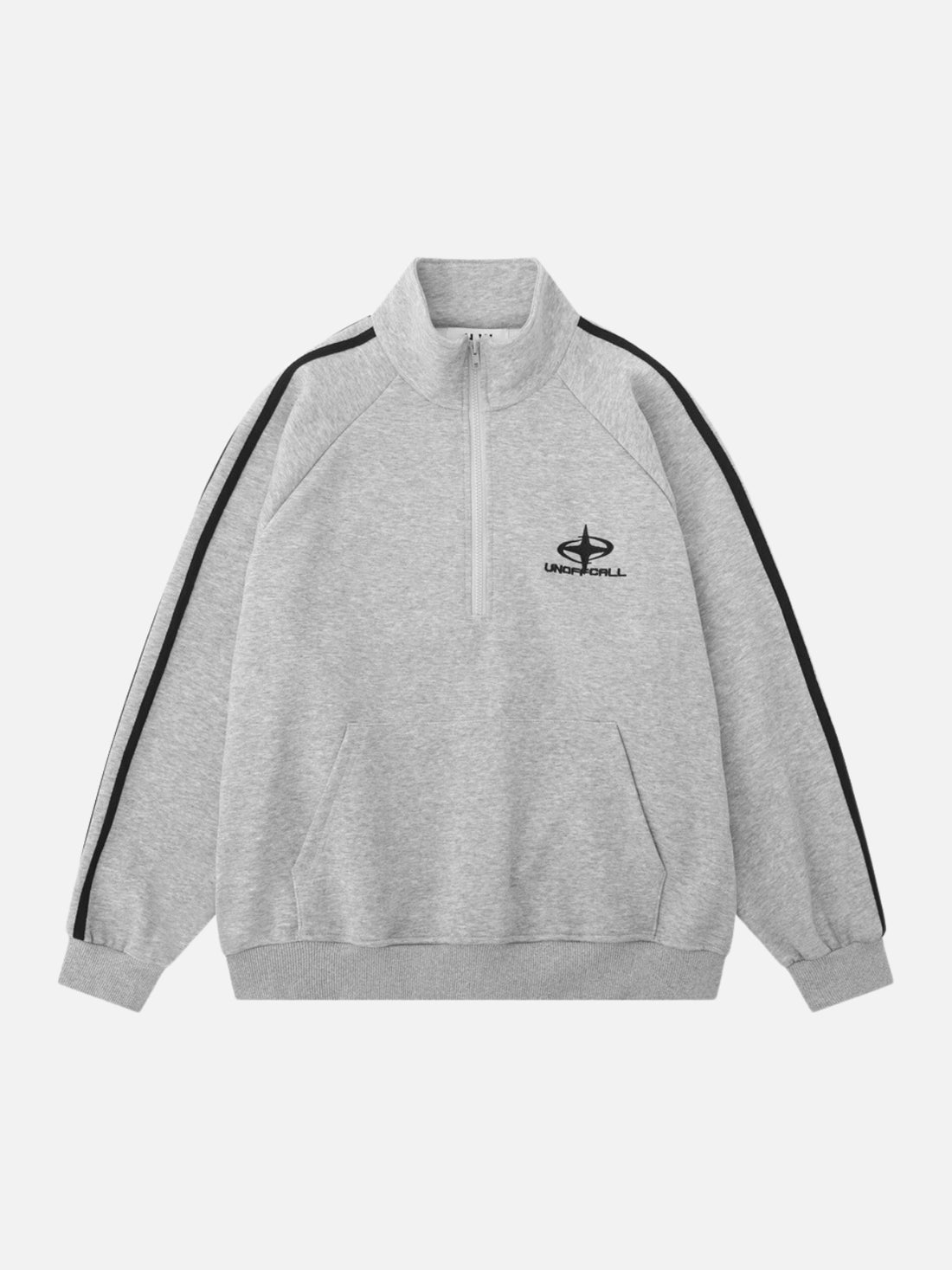 UNOFCALL - Oversized Print Hooded Polo Shirt Grey | Teenwear.eu