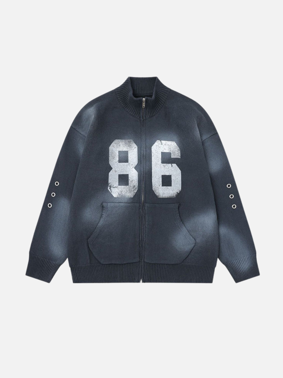 VARSIX – Oversized Print Zip Up Hoodie Sweater Blue | Teenwear.eu