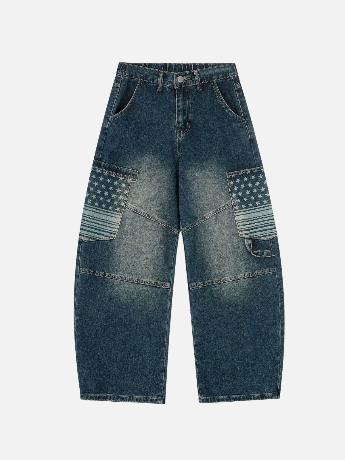 KROSSY - Baggy Embroidered Jeans Blue | Teenwear.eu