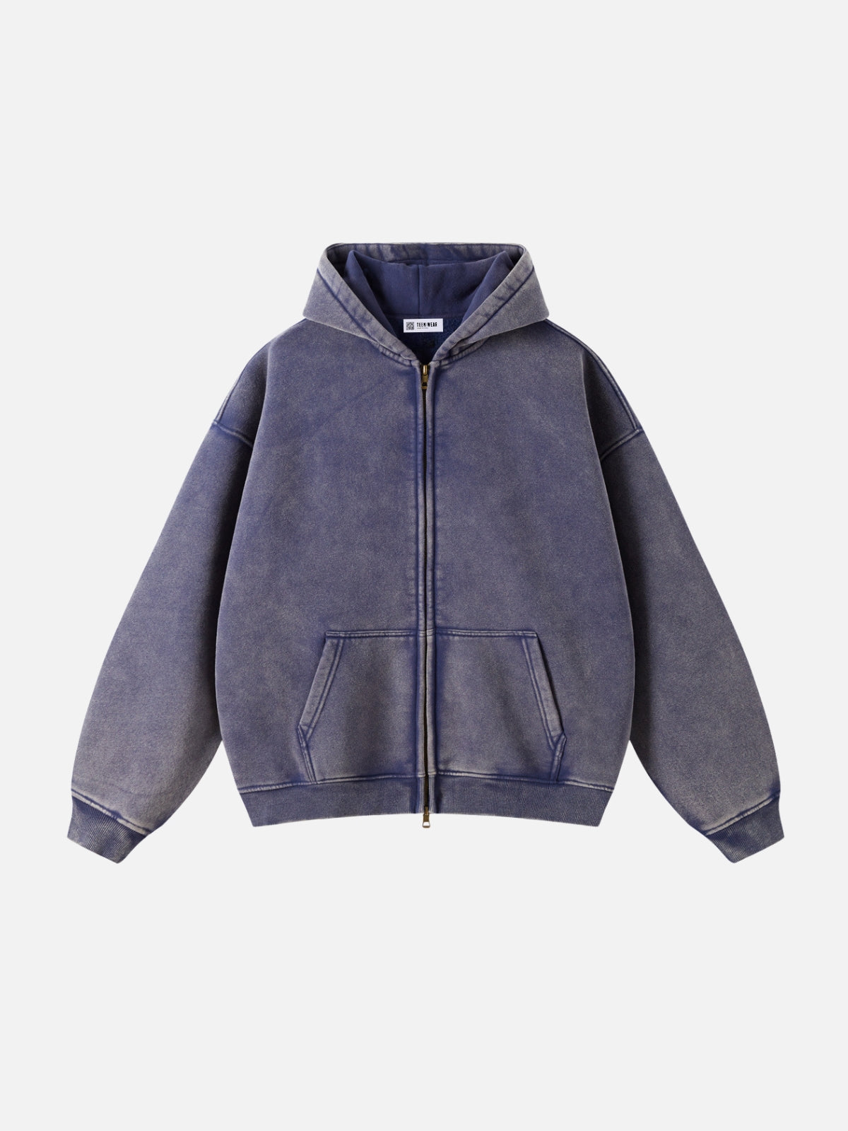 COMFY - Premium Oversized Zip Up Hoodie Blue | Teenwear.eu