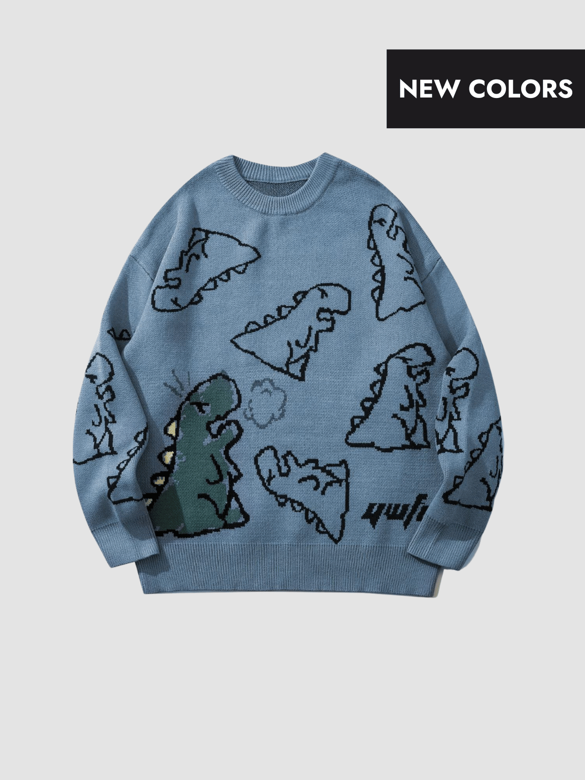 DINO - Oversized Graphic Sweater Blue | Teenwear.eu
