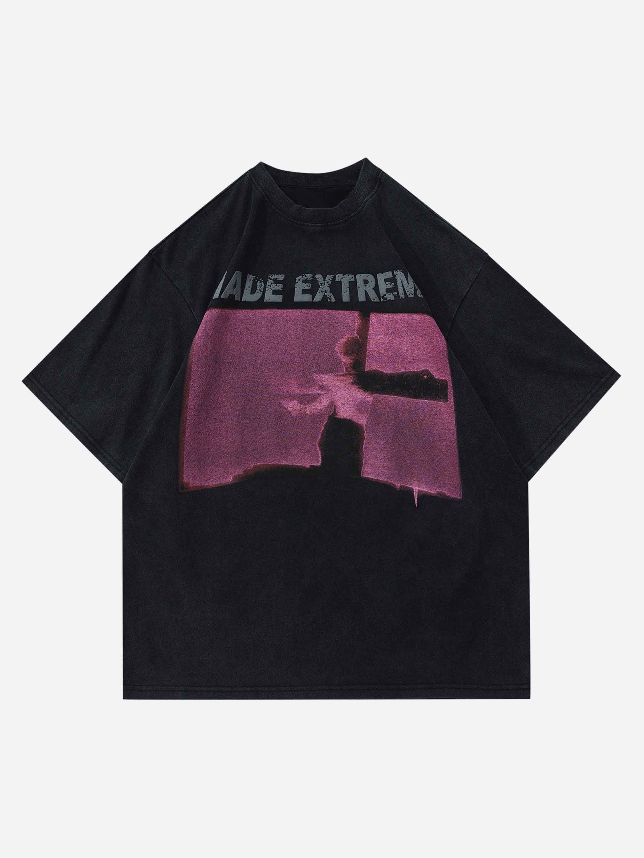 GLITCHED - Oversized Print T-Shirt Black | Teenwear.eu