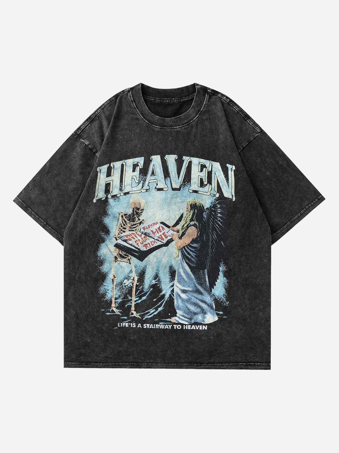 HEAVEN - Oversized Print T-Shirt Black | Teenwear.eu