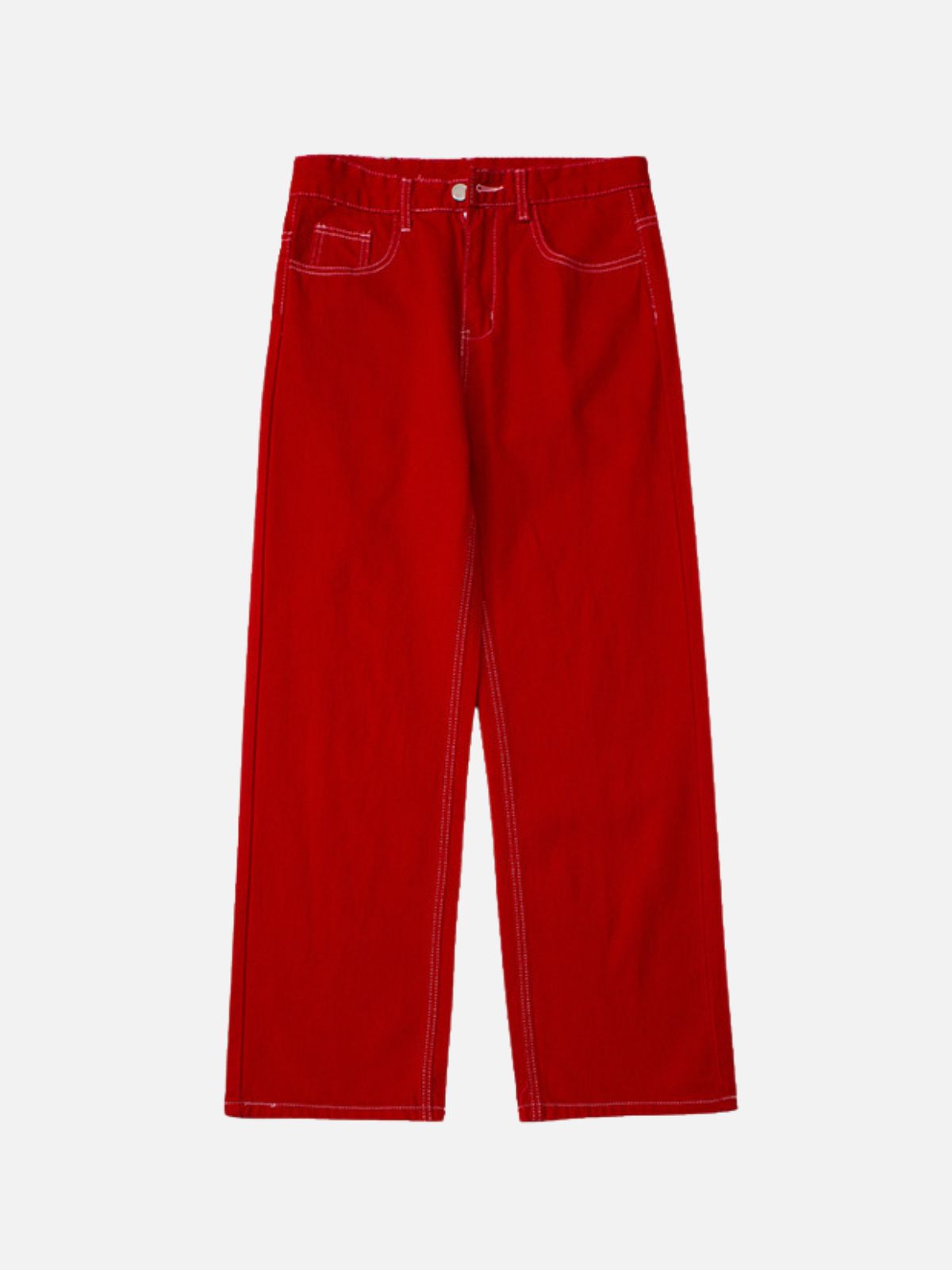 FIRIES - Loose Embroidered Jeans Red | Teenwear.eu