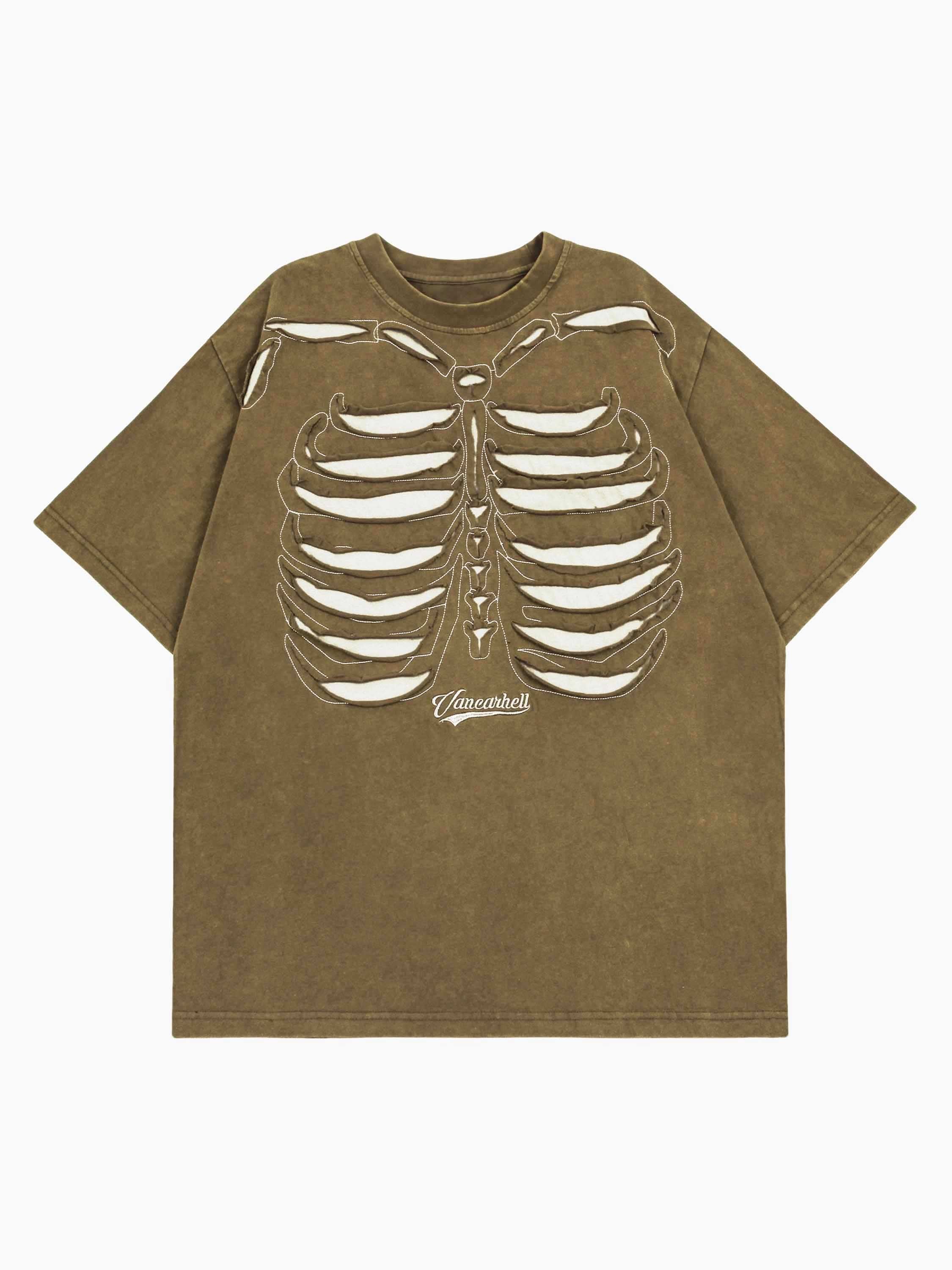 SKELE - Oversized Print T-Shirt Brown | Teenwear.eu